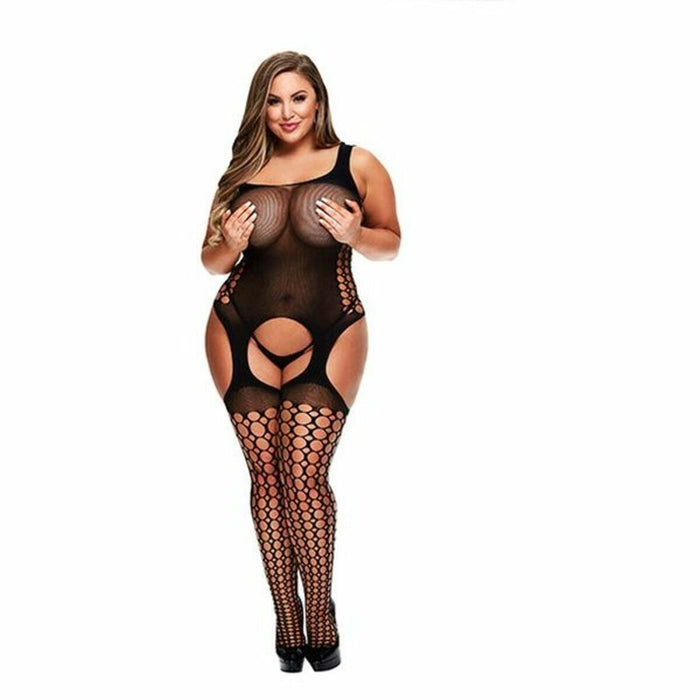 Crotchless Spetskroppsstrumpa med band, queen-ize Baci Lingerie 00421