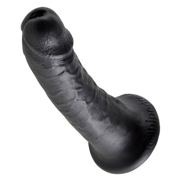 Dildo Cock, 6 tum, svart King Cock 12503