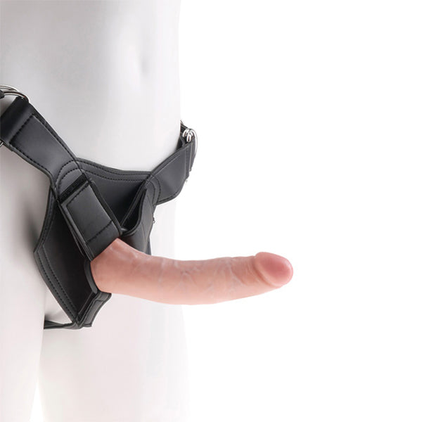 Harness strap-on med 7 tums kuk, hudfärgad King Cock 61261