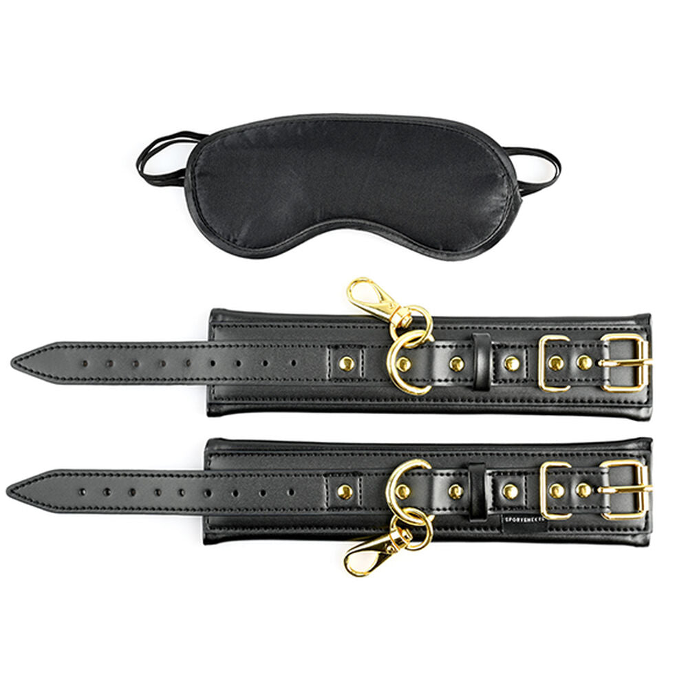 Lustask Large Pleasure Kit Sportsheets Cuffs and Blindfold Set Special Edition Erotiskt bondagespel