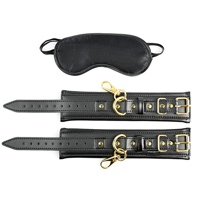 Lustask Large Pleasure Kit Sportsheets Cuffs and Blindfold Set Special Edition Erotiskt bondagespel