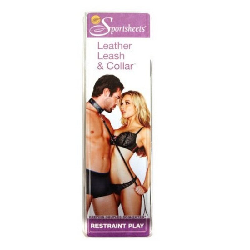 Läderhalsband- & Koppel - set Sportsheets SS432-02