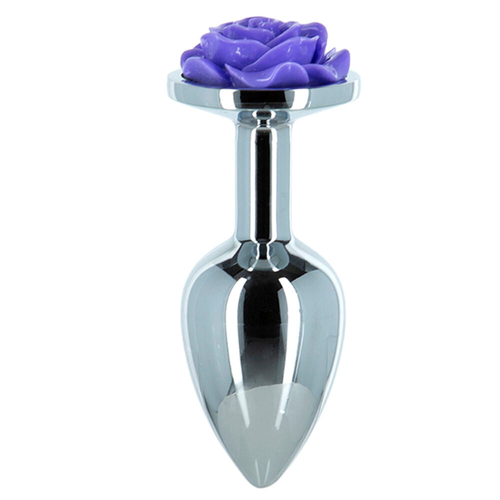 Analplugg Lux Metal Purple Rose (5,71 cm)
