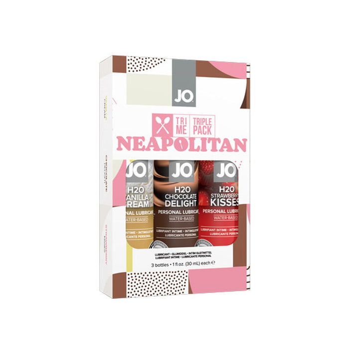 Glidmedel System Jo Triple Pack Neapolitan Choklad Jordgubbe Med vaniljsmak
