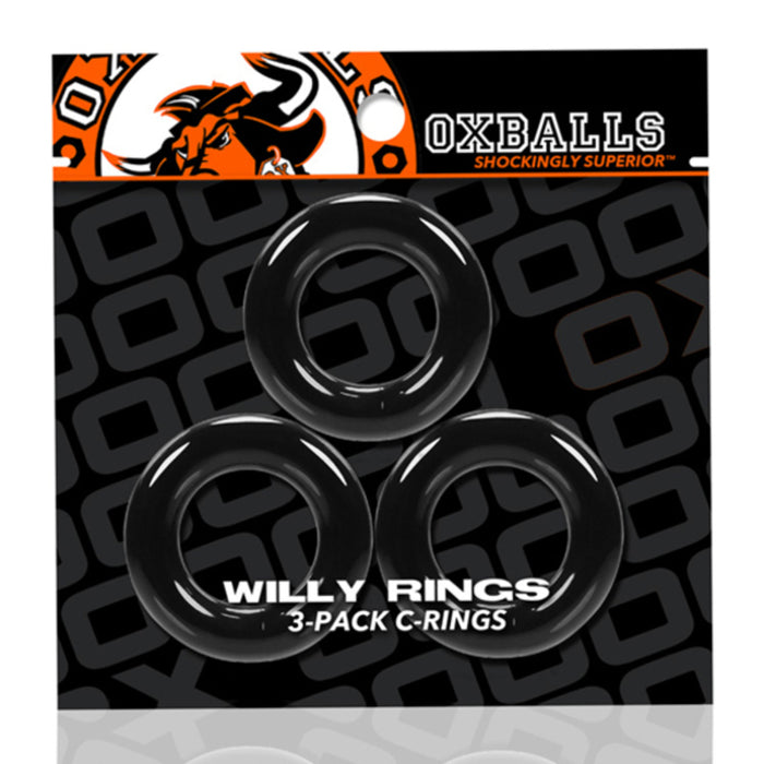 Treringad Kukbur Oxballs Willy Rings Pack Black (3 uds)