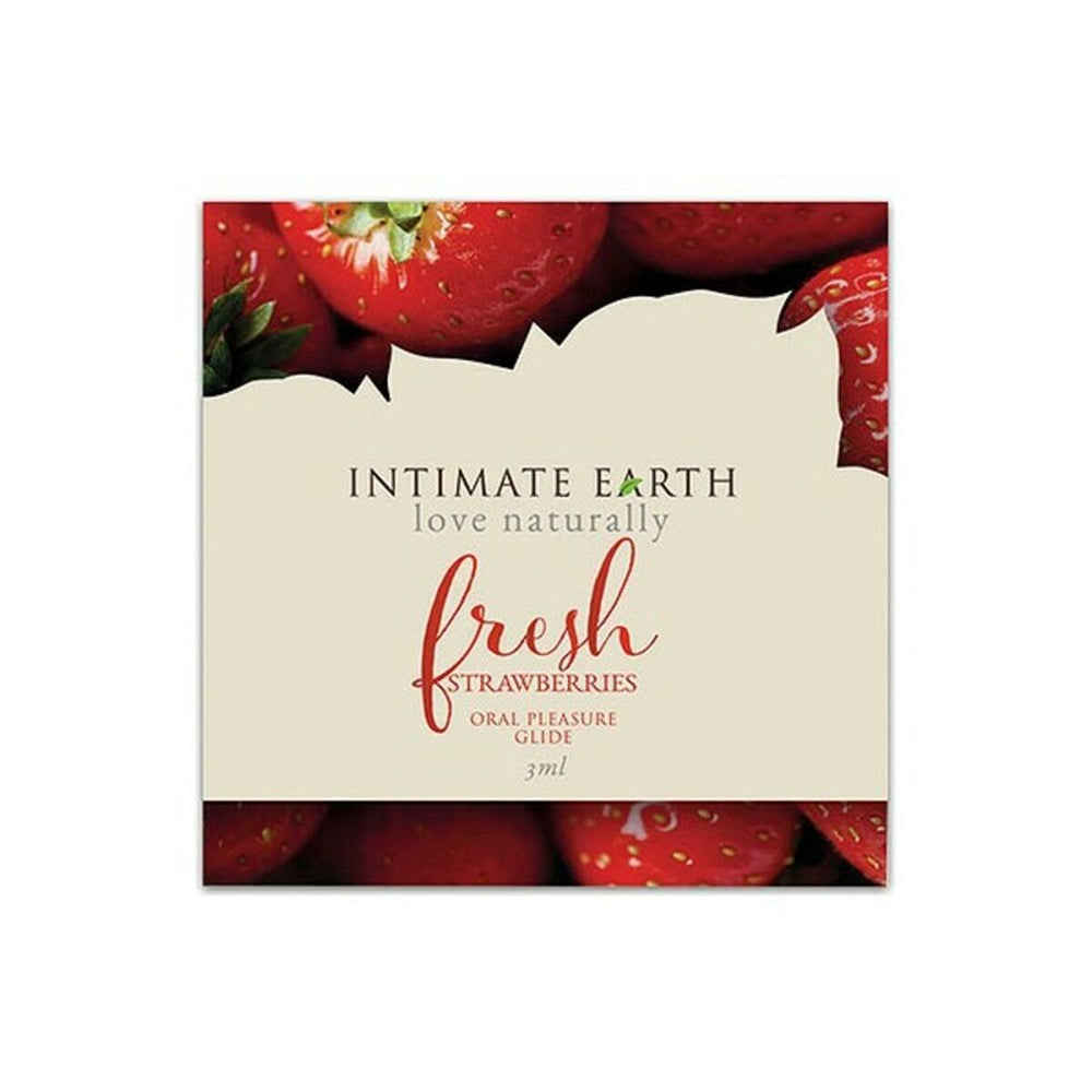 Glidmedelsfolie Oral Pleasure Glide med jordgubbssmak 3 ml Intimate Earth Jordgubbe