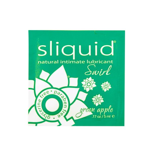 Glidmedelskudde Naturals Swirl med grönäppelsmak 5 ml Sliquid 173