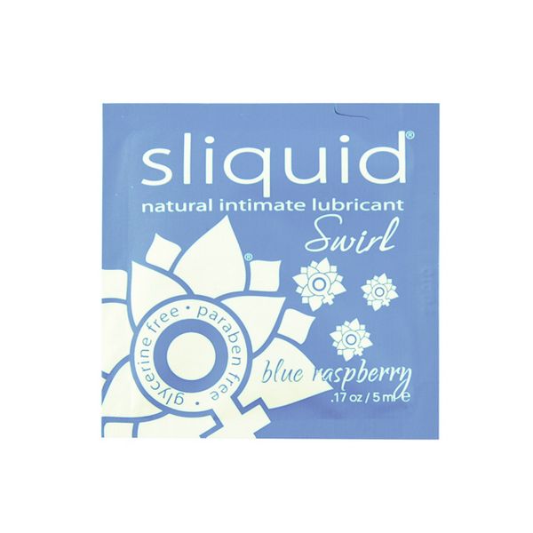 Glidmedelskudde Naturals Swirl med blåhallonsmak 5 ml Sliquid 302