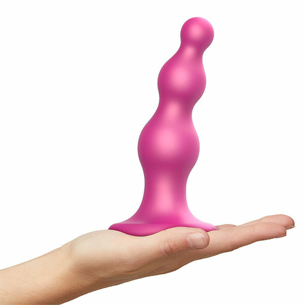 Dildo  Beads Metallic Strap-on-me L Rosa Silikon