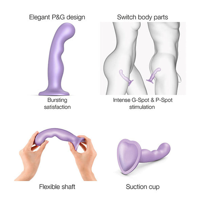 Dildo  P&G Metallic Strap-on-me M Purpur Silikon