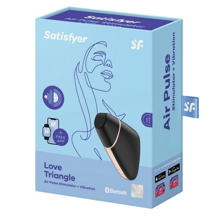 Sugstimulator för klitoris Love Triangle Air Pulse Satisfyer Svart