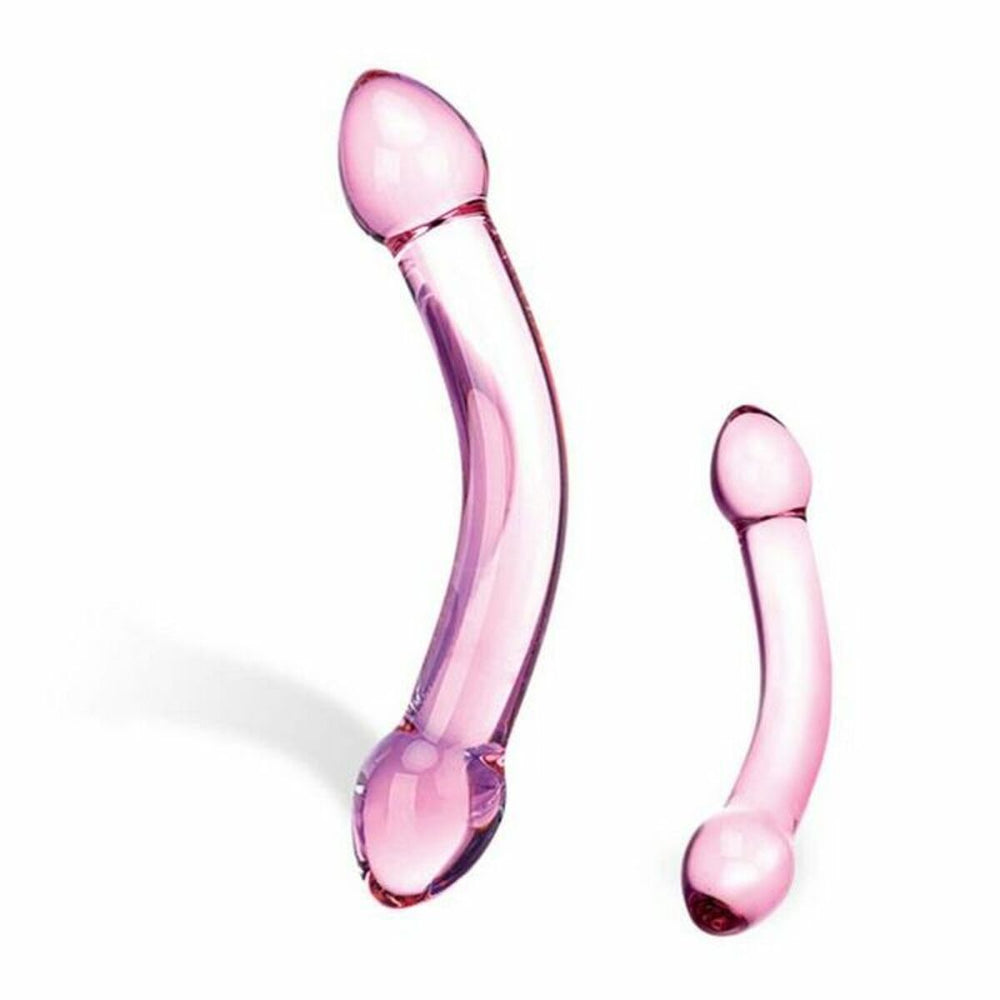 Glasdildo Double Trouble, mörklila Glas 63347