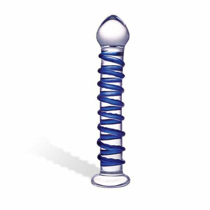 Spiralformig glasdildo, blå Glas 63392