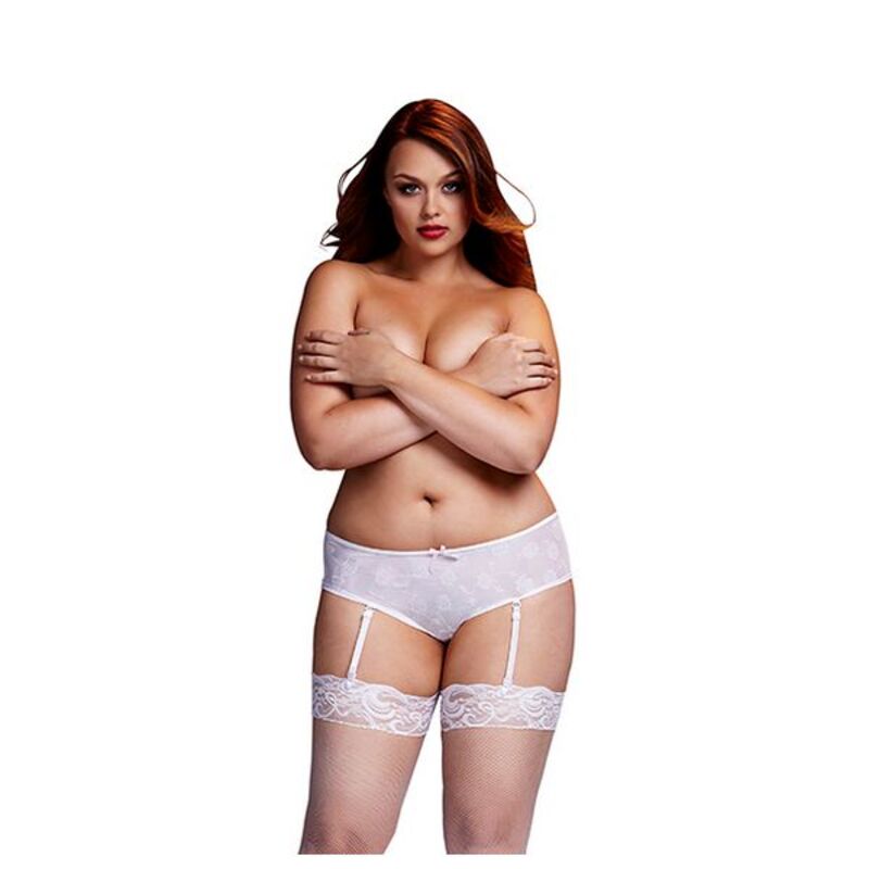 Vit Ros Grenlös Boyshort Trosa XL Baci Lingerie BW3122-WHTXL