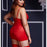 Leopard Basque & Strumpeband Grenlös Trosa Queen Size Baci Lingerie BW3109-REDQS
