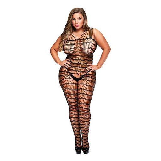 Spetskroppsstrumpa Jaquard med band, queen-size Baci Lingerie 00223