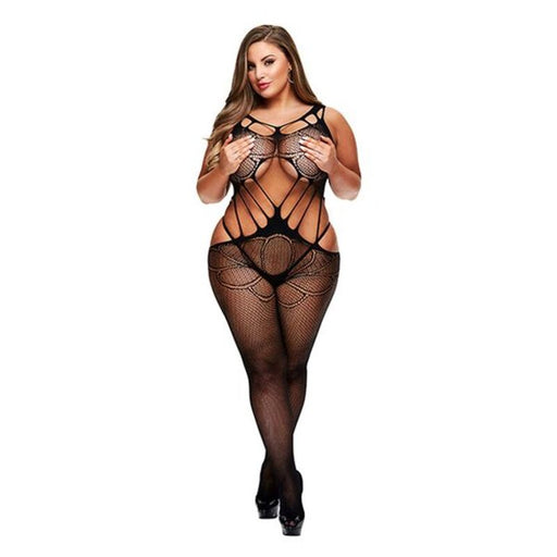 Crotchless Spetskroppsstrumpa med band, queen-ize Baci Lingerie 00346