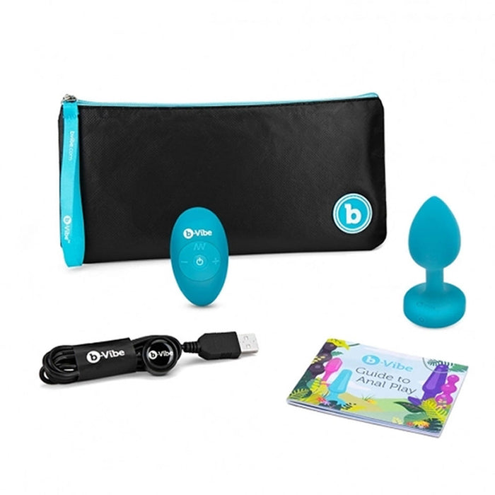 Analplugg B-Vibe Aquamarine Blå Storlek S/M