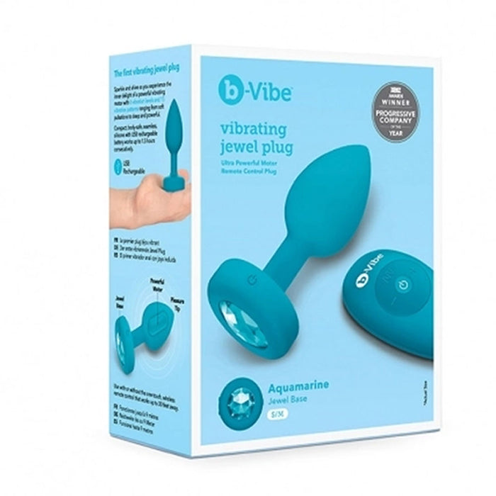 Analplugg B-Vibe Aquamarine Blå Storlek S/M