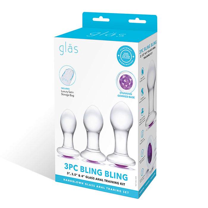 Dildo Bling Bling Glas Anal Training  3 Delar
