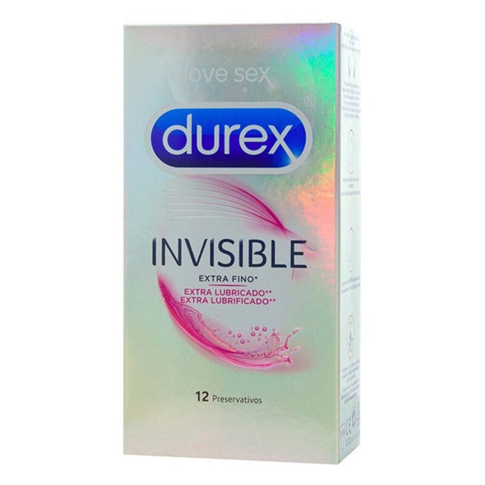 Kondomer Invisible med extra glidmedel Durex (12 uds)