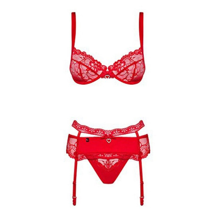 Set med underkläder i läder Obsessive Heartina (3 pcs)