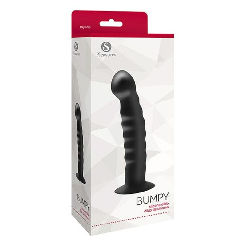 Dildo S Pleasures Bumpy Svart Silikon