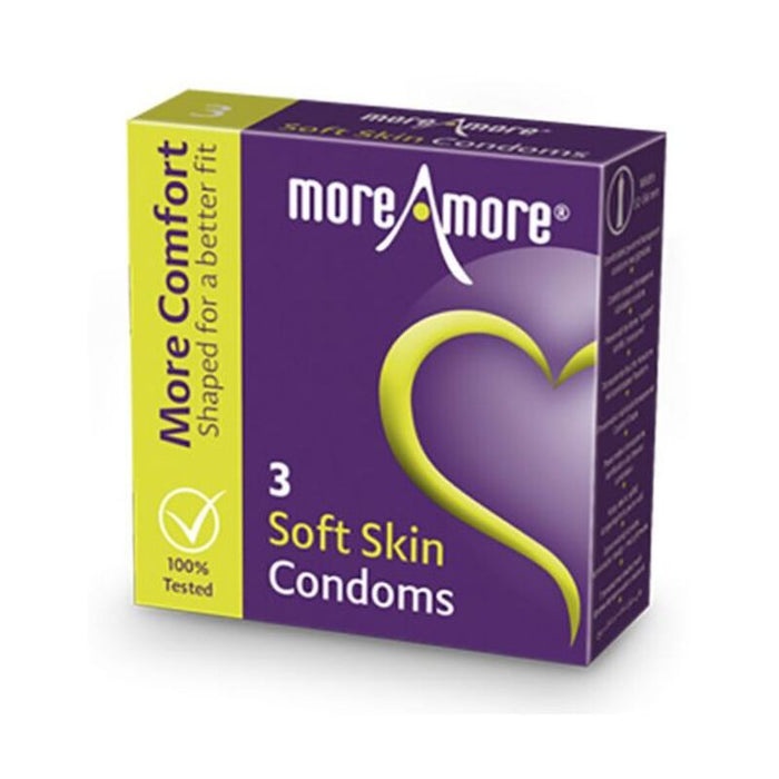 Kondomer med mjuk yta (3 st) MoreAmore 41194