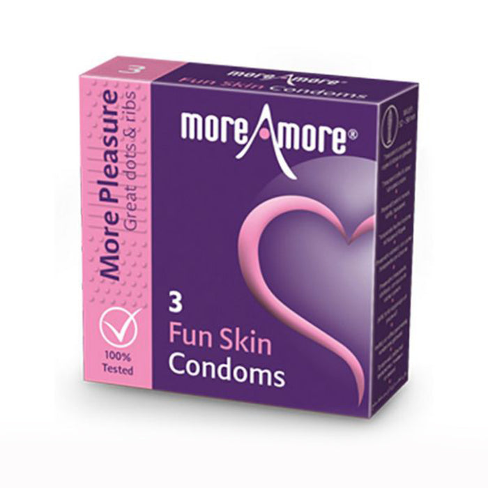 Roliga hudkondomer (3 st) MoreAmore 41309