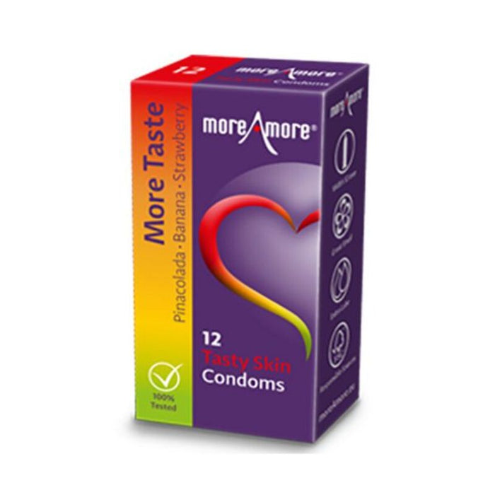 Hudkondomer med smak (12 st) MoreAmore 41866