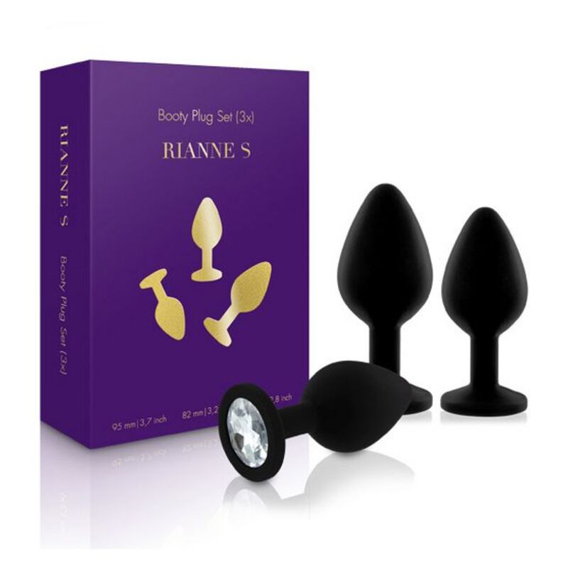 RS - Soaré - Anusproppar, set (3 st. x svarta) Rianne S 71926