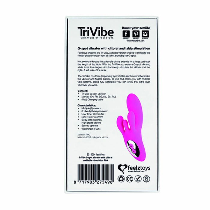 G-punktsvibrator Rave FeelzToys Clitoral & Labia Stimulation Rosa